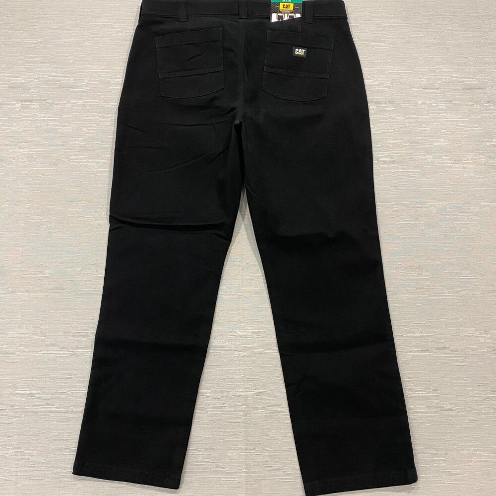 CAT Caterpillar Utility Work Pants Mens 38 x 32 Black Flex Waistband Cell Pocket